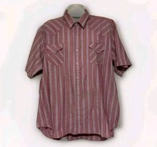 Ely Cattleman Big Man Pearl Snap Mens Size 3X BIG 19 1/2 Shirt Striped 3XL XXXL - $17.70