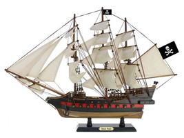 Wooden Black Pearl White Sails Limited Model Pirate Ship 26&quot;&quot; - £147.11 GBP