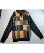 Miko Sweater Mens Size XL Multicolor Check Knit 100% Acrylic Long Sleeve... - £20.98 GBP