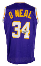 Shaquille O&#39;Neal Signed Custom Purple Pro Style Basketball Jersey JSA ITP - £206.42 GBP