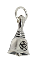 Witches Bell 3D Tiny Charm 925 Sterling Silver Trinity Knot Pagan Wiccan Goddess - £15.26 GBP