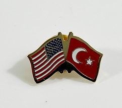 United States and Turkey Friendship Flag Lapel Pin - £7.76 GBP