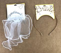 Bride Headband and Hair Comb Veil Wedding Accessories Gold and Silver NEW - $4.75