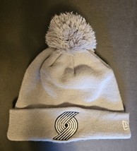 Portland Trailblazers New Era Gray Cuffed Pom Knit Hat Beanie One Size Adult - £19.77 GBP