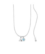 Sterling Silver Personalized Initial Necklace with March Birthstone Pendant - $95.00+