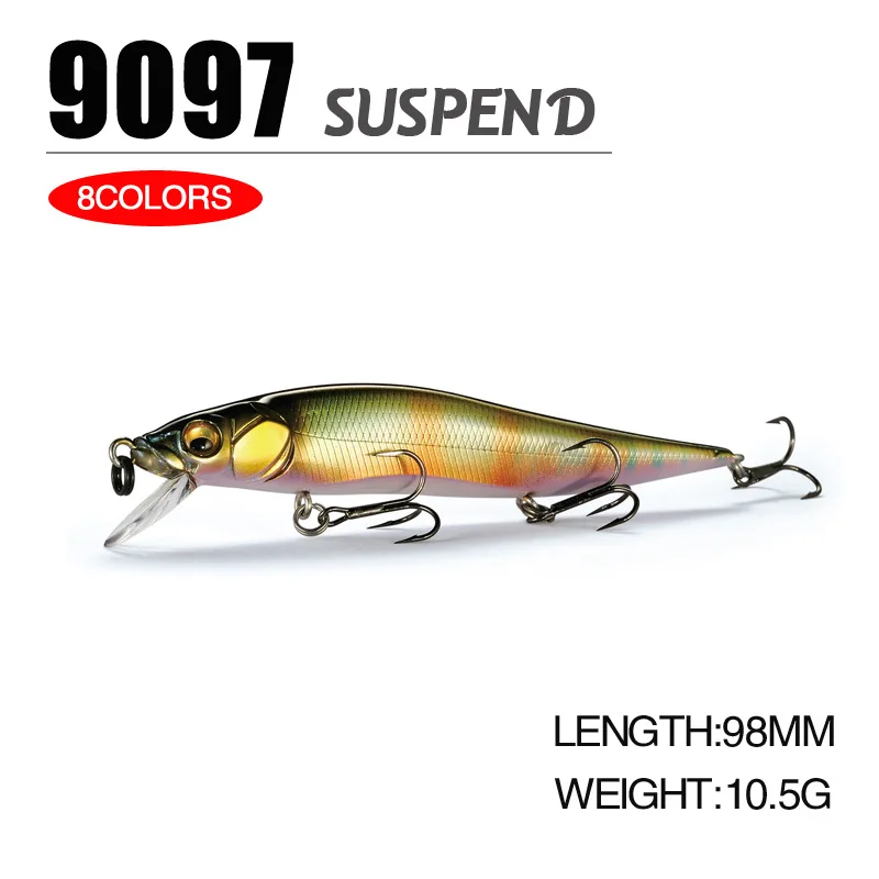 Sporting 1Pcs 98mm 10.5g Suspension Minnow  Fishing Lure Wobbler 3D Eyes Hard Ba - £23.95 GBP