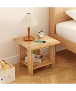 Simple Bedside table Solid Wood Nightstands Double-Layer Night table Living Room - $55.00