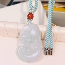 Natural Jade Pendant 12 Chinese Zodiac Adjustable Rope Necklace Jade Cow Pendant - £42.13 GBP