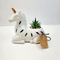 Unicorn Potpourri Sachet Holder w/ Succulent Plant Gardenia Lotus Scent ... - $9.97