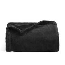 Fleece Blanket Throw Blanket Black - 300Gsm Throw Blankets For Couch, Sofa, Bed, - £15.63 GBP