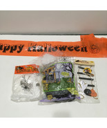 Halloween decoration lot used and unused items spider webs banner wood g... - $362.29 MXN