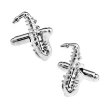 Saxophone Cufflinks Music Musical Instrument Sax W Gift Bag Musician Fathers Day - £9.50 GBP