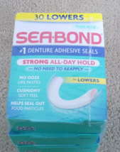 SeaBond Denture Adhesive Seals 30 Lowers x 4 Pack--FREE SHIPPING! - $19.75