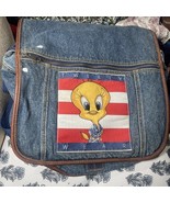 Jaclyn, Inc. Twitty Bird Embellishd Denim Tote Satchel Shoulder Purse Bag - $18.00