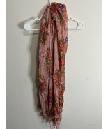 Ergee Women’s Cotton Peach Floral Rectangular Scarf 70”X30” - $19.79