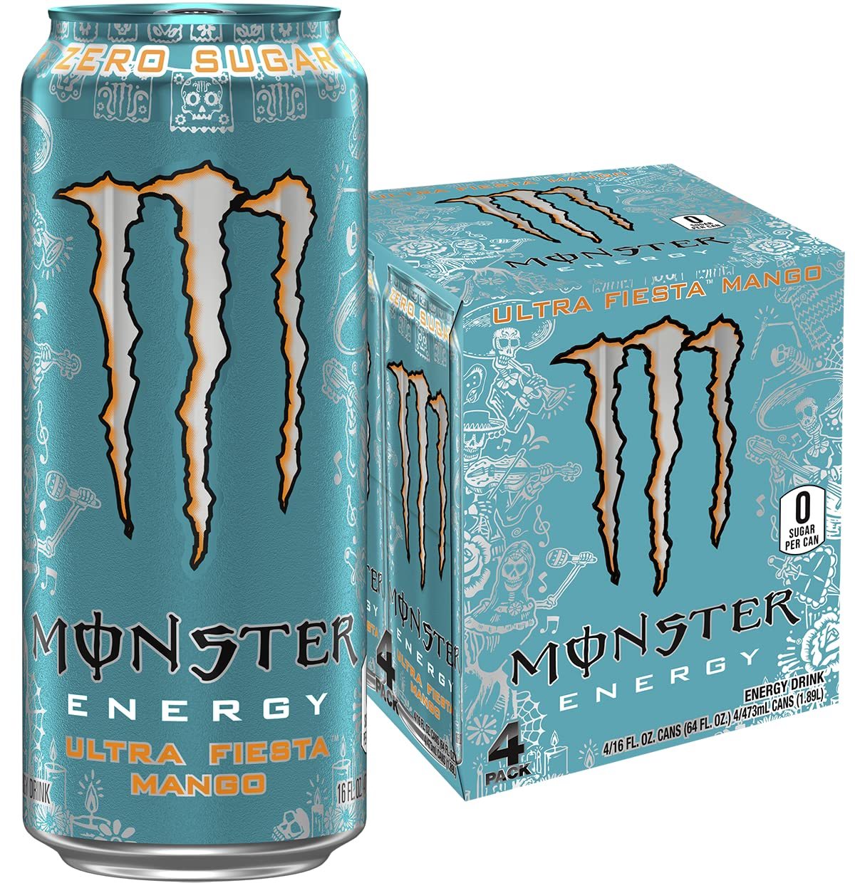 Monster Energy Ultra Fiesta Mango 16 fl oz (Pack of 4)  - $24.99