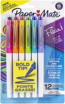Sanford Paper Mate Bold Flair Felt Tip 1.2mm Pen 12-Pk~Drawing~Art~School - £11.77 GBP