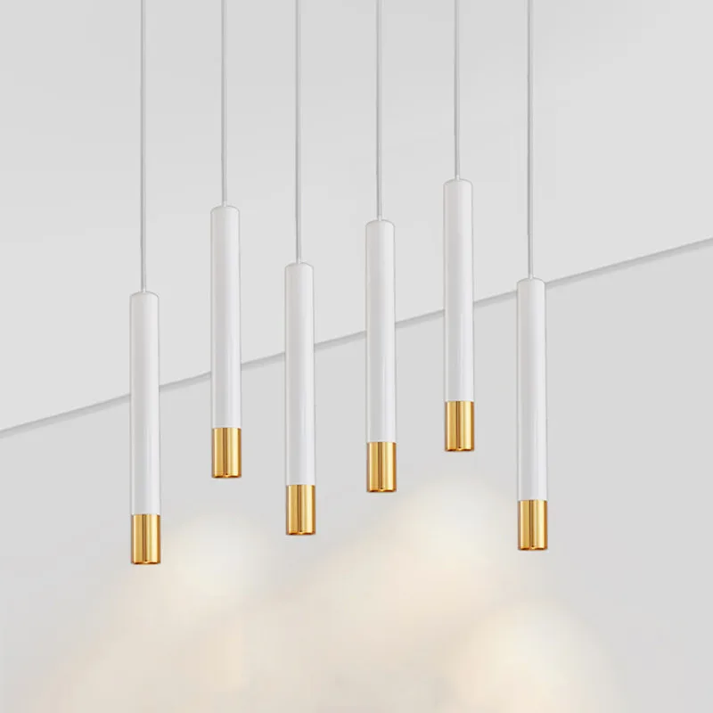 LED Ac220v Nordic Dimmable Pendant Lamp Long  Lamp Decoration Cylinder Pipe Pend - £152.43 GBP