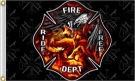 Fire Dept Ride Free Flag - 3x5 Ft - $16.99