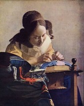 Art The Lace Maker by Johannes Vermeer Fine Giclee Print Canvas 20&quot; x 24 &quot; - £14.72 GBP