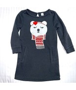 Winter Tunic Polar Bear Dress Gray Shirt Top Girls 4T Scarf Teddy Cute - £7.76 GBP