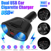Car Cigarette Lighter Socket Lcd Splitter Dual Usb Charger Power Adapter... - £15.71 GBP