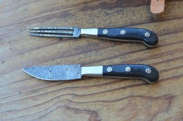 damascus hand forged knife and fork BBQ hunting set From The Eagle CollectioK055 - £38.69 GBP