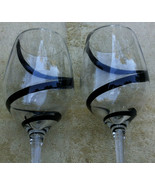 Souffle a la bouche black striped wine glasses (2) - £55.95 GBP