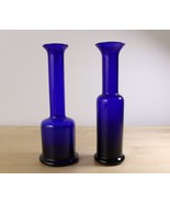 Vintage Cobalt Blue Glass Bud Vase Art Decor Scandinavian Style - $357.88 MXN