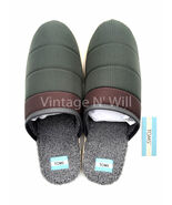 Toms Shoes 11 Green/ Brown Harbor Quilted Shearling Mule Slipper Holiday... - €17,04 EUR