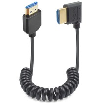 8K Coiled Hdmi Cable, 48Gbps Hdmi Coiled, Extreme Thin Right Angled Hdmi Male To - £29.87 GBP