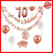 Gorgeous 70 &amp; Fabulous Banner + Balloons - 70th Birthday Celebration Ess... - $334.79 MXN