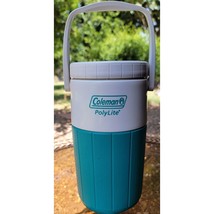 Vintage Coleman PolyLite Insulated Water Jug Teal White Promo Cooler - £13.72 GBP