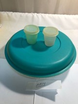 Tupperware Vintage Clear Green  Midget 101 Containers 2/2 oz And Veggie ... - $21.78