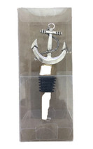 Chrome Colored Anchor Bottle Stopper Boxed 4 inches long - $8.81
