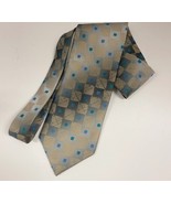 Wembley Gold Gray Blue Checkered Men&#39;s Tie - $15.42 CAD