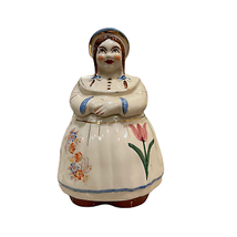 Shawnee Pottery Cooky Dutch Girl Cookie Jar 22k Gold Trim Hand Painted Flowers - £276.62 GBP