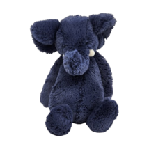 12" Jellycat Medium Bashful Navy Blue Elephant Soft Stuffed Animal Plush Toy - $42.75