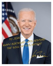 Personalized President Joe Biden Happy Birthday Message Autograph 8X10 Photo - £10.23 GBP