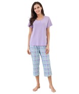 RH Ladies Pajama Cropped Pyjama Set CottonBlend Soft Women Loungewear RH... - £21.67 GBP