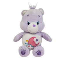 8&quot; Care Bears 2015 Purple Sweet Dreams Bear Pink Moon Stuffed Animal Plush Toy - £21.84 GBP
