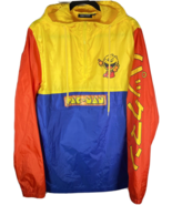 Pac-Man Video Game Hoodie Windbreaker Jacket Colorblock Medium - £26.46 GBP