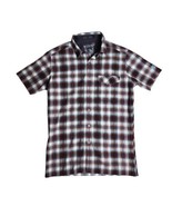 Kuhl Button Short Sleeve Shirt Size Small Linen Cotton Blend Orange Whit... - €21,39 EUR
