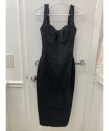 House Of CB London Fiorella Black Satin Corset Midi Dress Women’s Size XS - $143.55