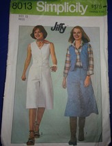 Simplicity Misses’ Jiffy Pantskirt In Two Lengths &amp; Vest Size 12 #8013 - $4.99