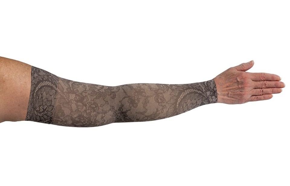 MIDNIGHT LACE Compression Sleeve by LYMPHEDIVAS, Gauntlet Option, ANY SZ... - $92.00+