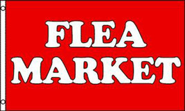 RED FLEA MARKET 3X5 FLAG sign FL491 wall signs window LARGE 3 x 5 advert... - £5.29 GBP