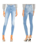 $225 FRAME BLUE EUROPA LE HIGH SKINNY RAW HEM JEANS 29 NWT - $2,378.45 MXN
