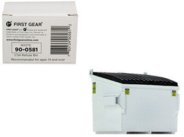 Refuse Trash Bin White 1/34 Diecast Model First Gear - £18.55 GBP