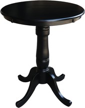 International Concepts 30-Inch Round By 36-Inch High Top Ped Table, Black - £316.53 GBP